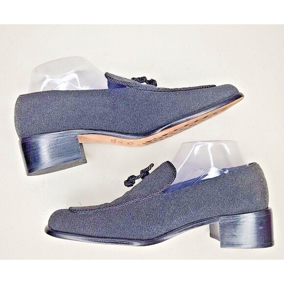 Stuart Weitzman Black Loafer Tortoise Trim Size 10 Slip-On Designer Shoes Flats - Picture 6 of 9